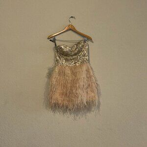 BEBE Strapless sequin Party dress